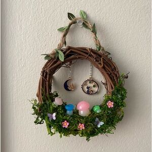 Whimsical mushroom fairy wreath